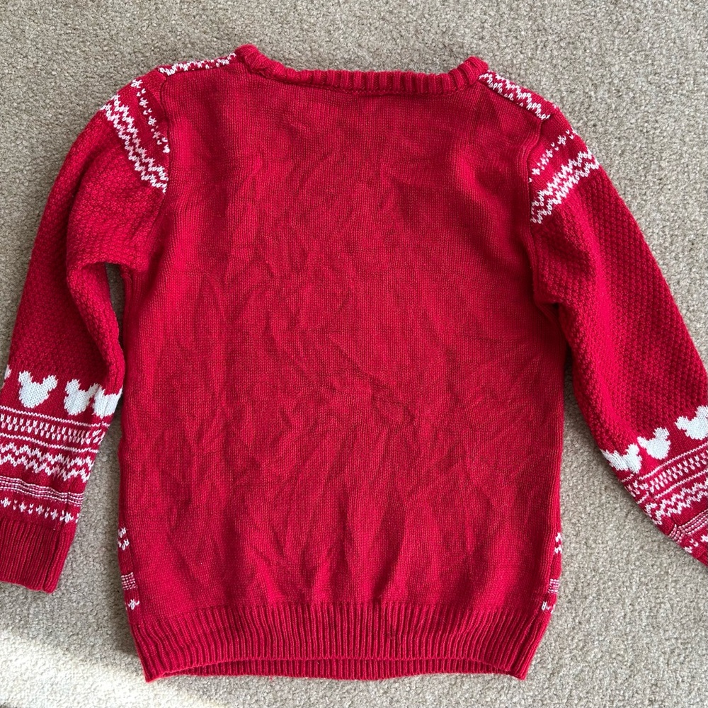 Disney by Next Vibrant Red Knit Mickey Mouse Kid's Sweater Size 6-7 - Picture 6 of 12